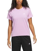 Adidas Womens Top Purple Short Sleeves Stretch Moisture-Absorbing Crewne... - $36.99