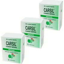 3 PACK Carsil 22.5mg Silymarin Natural Detox and Liver Protection 80 tabs  - $36.99