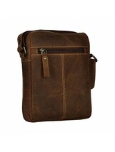 Adam Burke Leather Crossbody Pouch Messenger Travel Bag Brown Back to   ... - $39.59