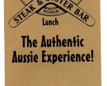 Outback Steak &amp; Oyster Bar Menu The Authentic Aussie Experience Branson ... - £11.17 GBP