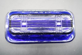 Vtg Hazel Atlas Cobalt Blue Glass Butter Dish Lid Criss Cross Pattern De... - €34,23 EUR