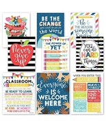 Colorful &amp; White Classroom Motivational Posters | Set of 9 | Educational... - €19,07 EUR