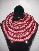 Hand Crochet Burgundy/Mauve Infinity Ruffled Scarf/Neckwarmer  #154...NEW - £9.69 GBP