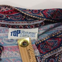 Vintage Paisley Blouse Top Notch Short Sleeve Collared Shirt Women’s Chest 54" image 2