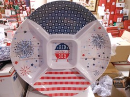 Melamine Chip &amp; Dip Hors D&#39;Oeuvres Outdoor BBQ Patriotic Serving Platter... - $644.21 MXN