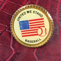 United We Stand Baseball American Flag Gold Tone Pin - $4.99