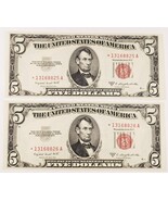 Lot of 2 Consecutive 1953-B United States Star Notes Choice UNC FR #1534 - €202,85 EUR Lot of 2 Consecutive 1953-B United States Star Notes Choice UNC FR #1534 - €202,85 EUR