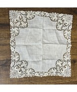 Bridal Wedding Lace Hanky Handkerchief Hand Stitched Keepsake - $830.41 MXN
