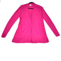 J Jill Women&#39;s Linen Rayon Blend Cardigan Hot Pink Fuchsia Sweater Size XS - £20.20 GBP