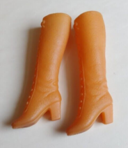 Barbie 1970 Made in Taiwan Knee Boots Mod Squishy Tan - £11.62 GBP