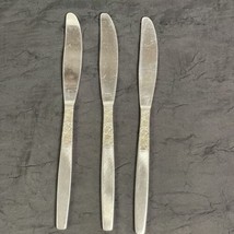 3 Vintage Butter Knives Imperial (IIC) Stainless - Floral Pattern Japan - $5.94