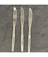 3 Vintage Butter Knives Imperial (IIC) Stainless - Floral Pattern Japan - $5.40