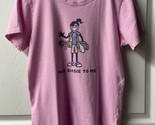 Life is Good Golf Shirt Womens Crusher T Size M Pink Talk Birdie to Me - £14.45 GBP