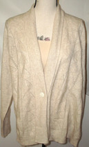 NWT New Women 3X 2X Ryllace Plus 100% Cashmere Cardigan Sweater Tan Beige Button - $155.03