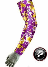 Football Baseball Softball Compression Arm Sleeve Purple Yellow Digital ... - £6.25 GBP