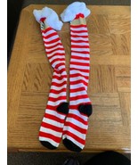 Women’s Christmas Stripes Thigh High Socks One Size - $661.84 MXN