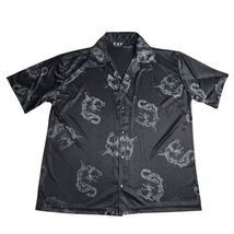 Vintage Pop Icon Button Up Chinese Dragons AOP Rave Club Camp Shirt USA ... - $37.57