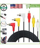 Gold-Plated 90-Degree RCA Cable for Clear Audio/Video - 3 Male to 3 Male - $14.84