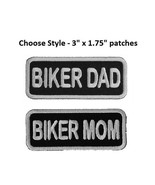 Choose Style BIKER DAD or MOM 3&quot; x 1.75&quot; iron on patch Biker Vest Cap (J8) - £4.59 GBP