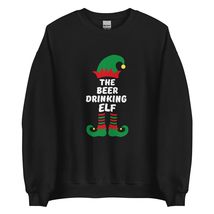 The Beer Drinking Elf Funny Christmas Sweatshirt| Matching Christmas Elf Group G - £23.25 GBP+