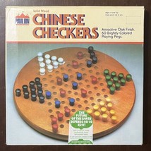 Vntg Solid Wood Chinese Checkers Game Board  Pavilion Oak Finish 1987 Ex... - £16.01 GBP