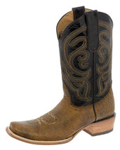 Mens Cowboy Boots Rodeo Dress Honey Brown Solid Embroidered Botas Hombre Size 10 - $97.01