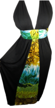 Saks Fifth Ave Black Halter Tie Silk Contrast Maxi Dress Size Small - £58.99 GBP