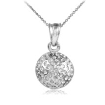 14K Solid Gold Golf Ball Sports Pendant Necklace - Yellow, Rose, or White - £117.60 GBP+