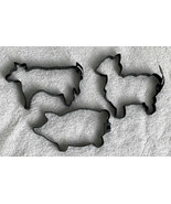 3 New Metal Egg Pancake Rings Molds Cutters Cow Lamb Pig - £19.74 GBP