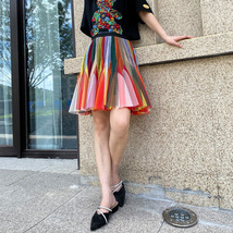 Rainbow Color Tulle Midi Skirt Women Custom Size Pastel Fluffy Tulle Skirt image 3