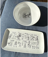 Mickey Mouse &amp; Friends Disney Sketchbook 10” Serving Bowl &amp; 13” Platter ... - £47.40 GBP