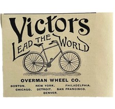Victors Bicycles 1894 Advertisement Victorian Overman Bike Lead World #2... - $19.99