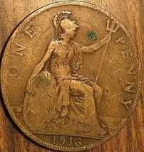 1913 Uk Gb Great Britain One Penny - £1.44 GBP