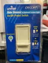 Leviton 6633-PLA ALMOND Single Pole and 3-Way 600W 125V Dimmer with Plate - £15.47 GBP