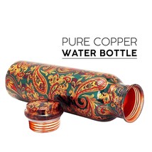 Pure Copper Designer Water Bottle with Leak Proof Protection and Joint 1000 ml - £18.78 GBP