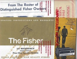 Fisher 111 Speaker Instruction Manual &amp; Catalog Lot Vintage 70s Bookshelf 4-Way - £15.86 GBP