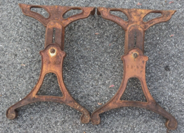 Vintage KB &amp; W Kenney Bros &amp; Wolkins Adjustable Cast Iron Table Desk Legs As Is - £227.48 GBP