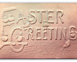 Large Letter Easter Greetings Airbrushed Embossed DB Postcard H27 - $4.04