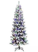 READ BEFORE BUY  Costway 7.5 ft Snow Flocked  Pre-Lit Artificial Christmas Tree - £39.55 GBP