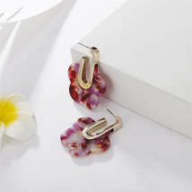 Purple Acrylic &amp; 18K Gold-Plated Plum Blossom Drop Earrings - £11.23 GBP