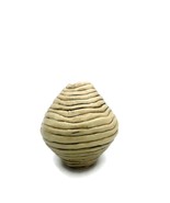 Beige Handmade Stoneware Vase Irregular Textured Pottery Abstract Sculpture - £66.10 GBP