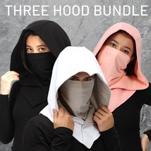 THREE Assassin Ninja Mask Hoods Ren Faire Comic Con Dnd Festival Costume... - £59.86 GBP