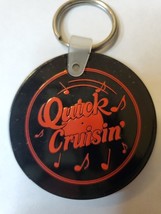 Keychain Key Rings Quick Cruisin&#39; Promo Souvenir Black Red 2.12&quot; Round  - $13.41 CAD