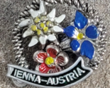 Vienna Austria Flowers Vintage Oktoberfest Bavarian Lapel Hat Pin Germany - $20.99