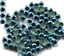 720 Rhinestuds Faceted Metal AQUA MARINE 3mm Hot Fix 5 gross - $9.85