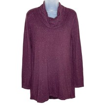 J. JILL maroon purple speckle confetti cowl neck tunic sweater size xs winter - £15.22 GBP