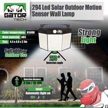 4x Solar Power 294 LED PIR Motion Sensor Outdoor Security Garden Wall La... - €33,11 EUR