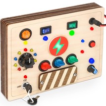 Montessori Busy Board Sensory Toys For Toddlers 1 3 With Light Up Led Buttons Pl - £25.71 GBP