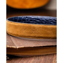 Massimo Exotic Caiman Flank Belt All Sizes Navy image 6