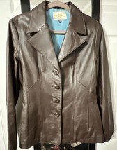 VTG Wilsons Leather Jacket Women Size Medium Brown Fitted - £19.02 GBP
